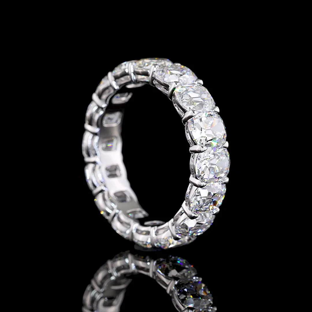 7.27 Cts 14k White Gold Antique Cushion Shape Eternity Band Eternity Band - Image 2