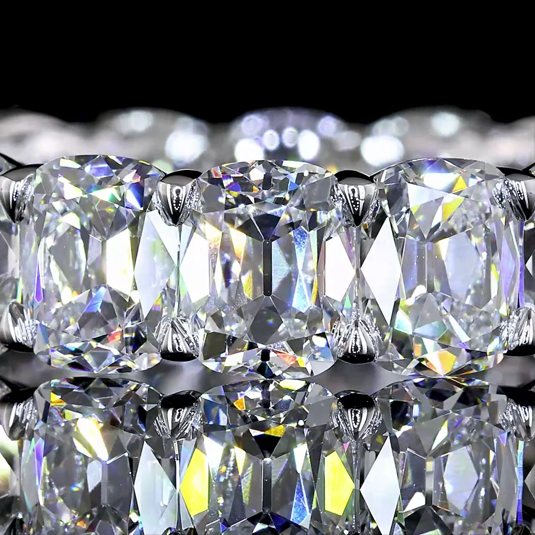 7.27 Cts 14k White Gold Antique Cushion Shape Eternity Band Eternity Band - Image 3