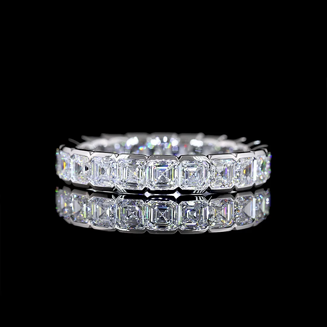 2.87 Cts 14k White Gold Asscher Shape Eternity Band Eternity Band - Video