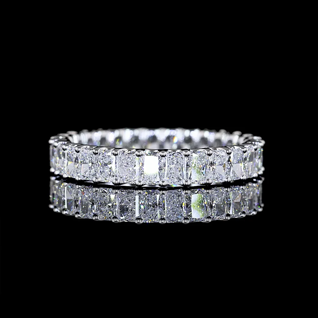 2.1 Cts 14k White Gold Radiant Shape Eternity Band Eternity Band - Video