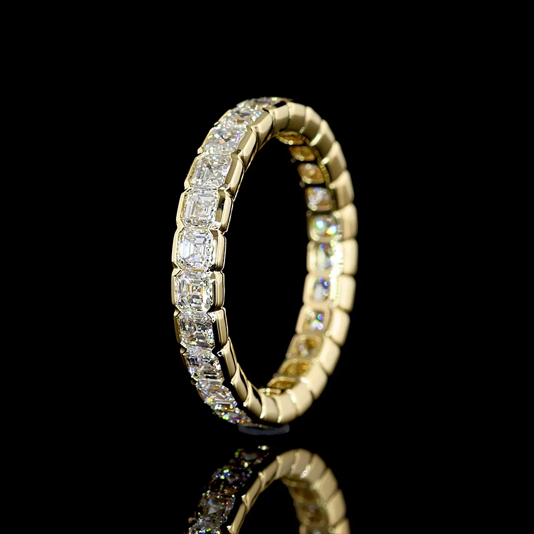 1.82 Cts 14k Yellow Gold Asscher Shape Eternity Band Eternity Band - Image 4