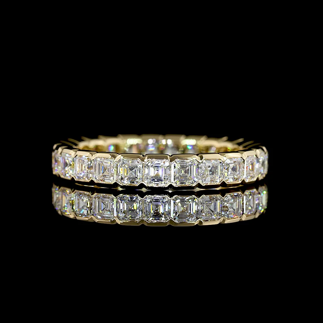 1.82 Cts 14k Yellow Gold Asscher Shape Eternity Band Eternity Band - Video
