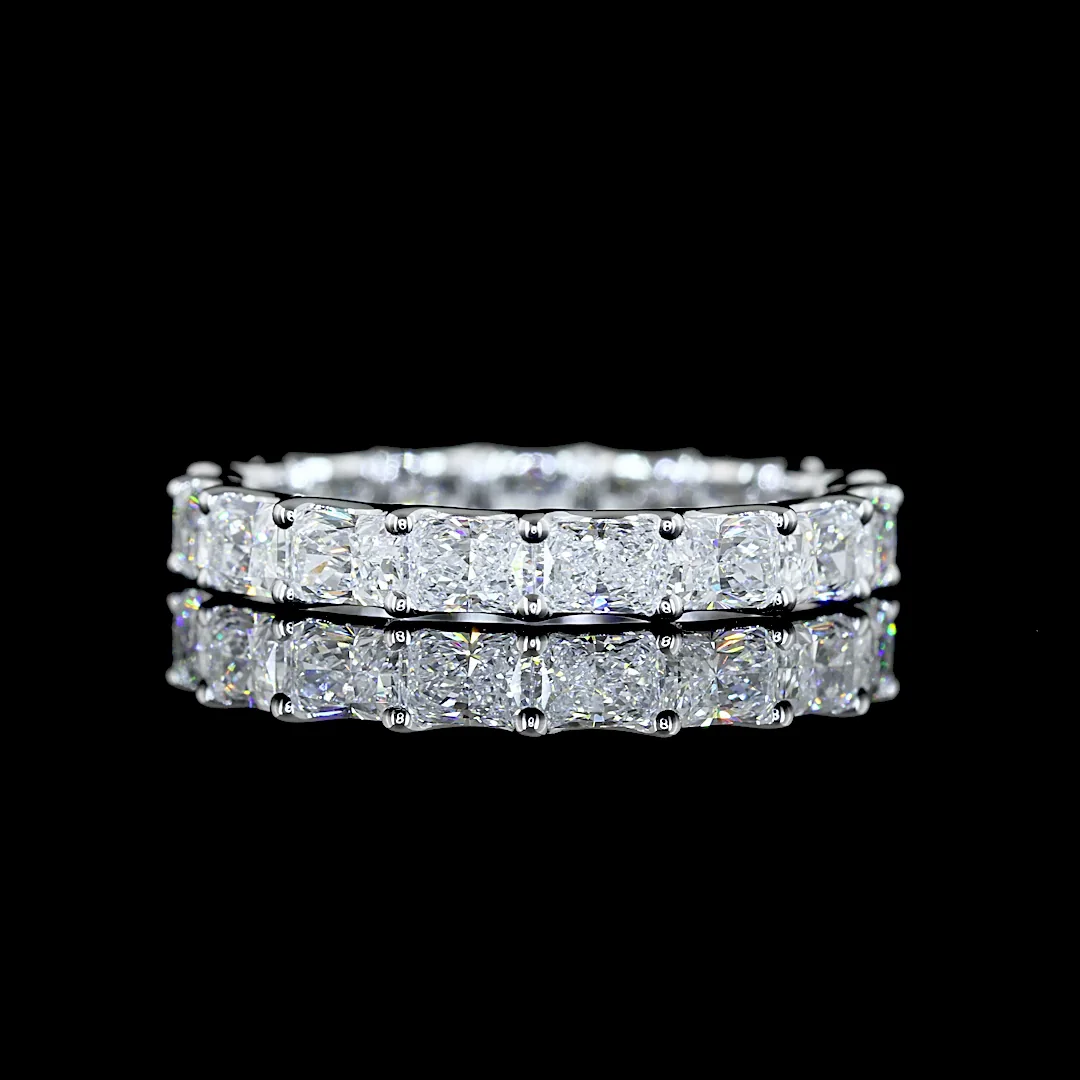 1.92 Cts 18k White Gold Radiant Shape Eternity Band Eternity Band - Video