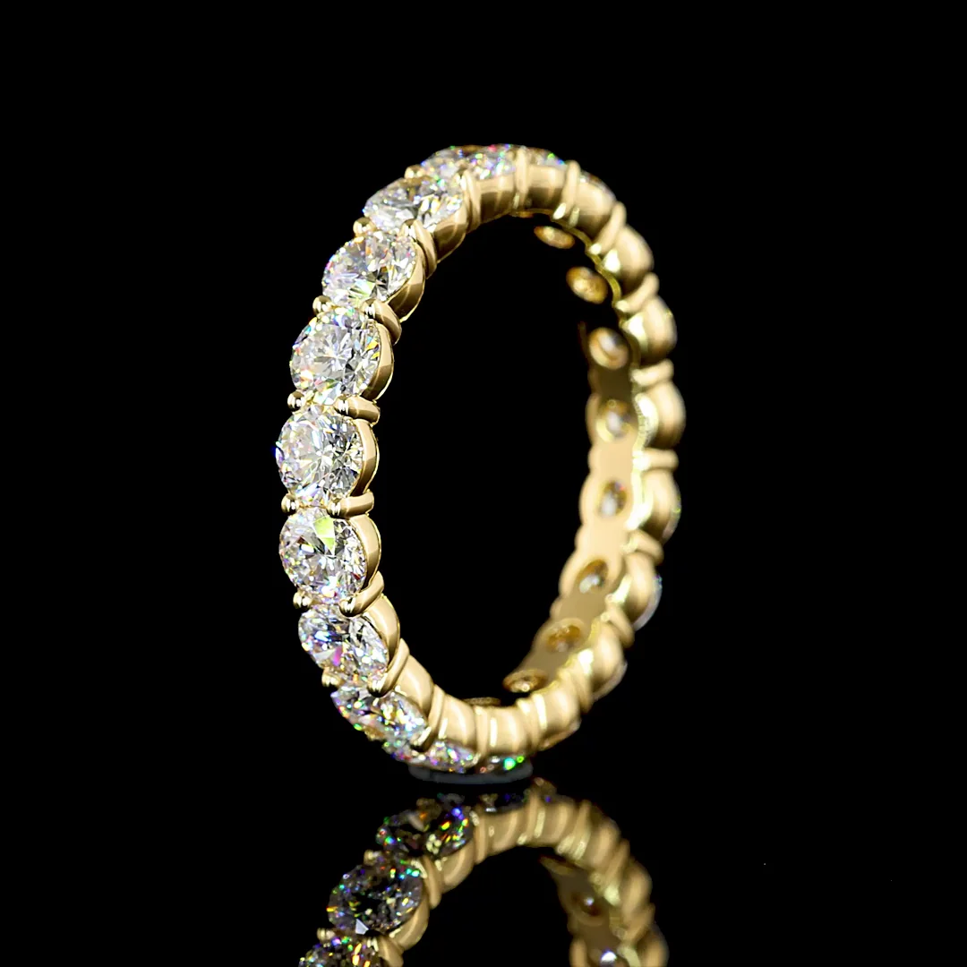 2.65 Cts 18k Yellow Gold Round Shape Eternity Band Eternity Band - Image 4