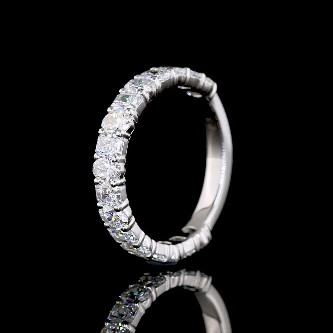 1.64 Cts Platinum Mix Shape 3/4 Band Eternity Band - Image 4