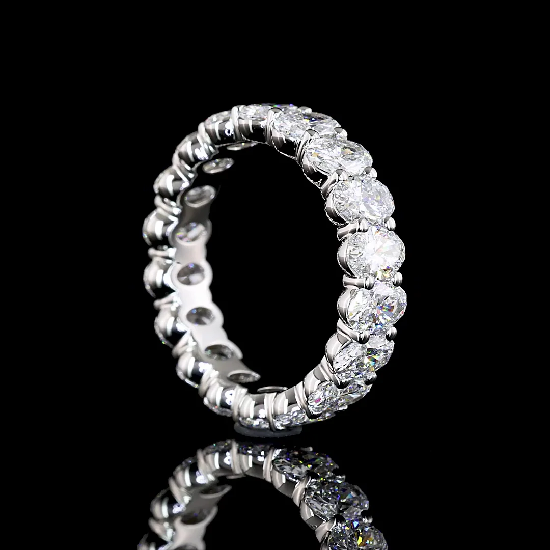 3.46 Cts Platinum Oval Shape Eternity Band Eternity Band - Image 2