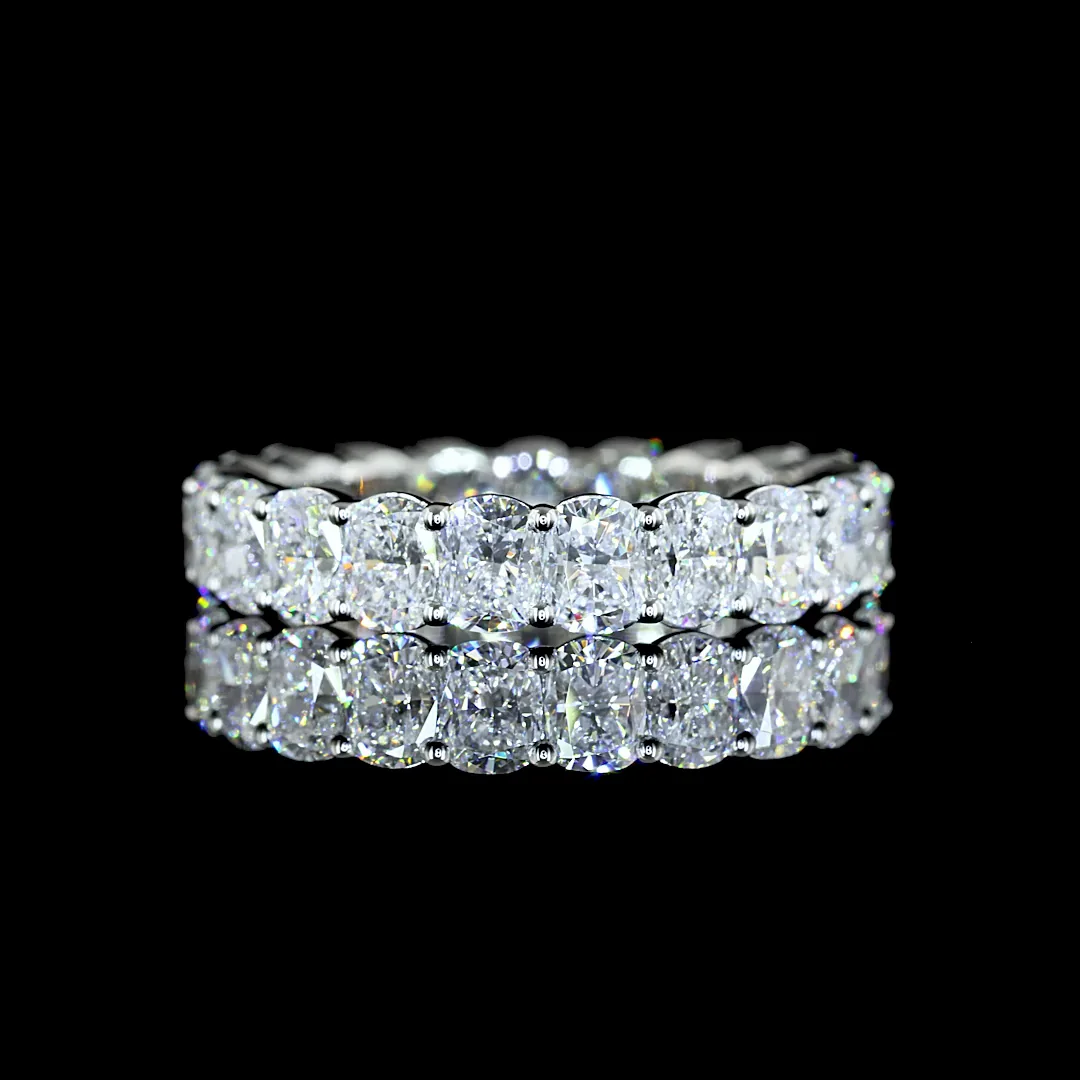 3.87 Cts Platinum Cushion Brilliant Shape Eternity Band Eternity Band - Video