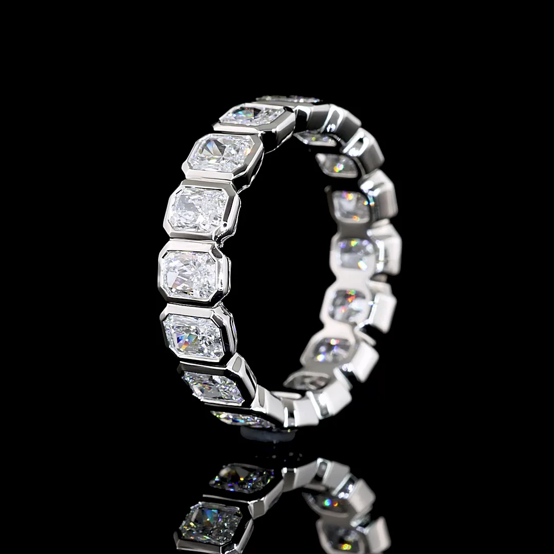 2.47 Cts Platinum Radiant Shape Eternity Band Eternity Band - Image 4