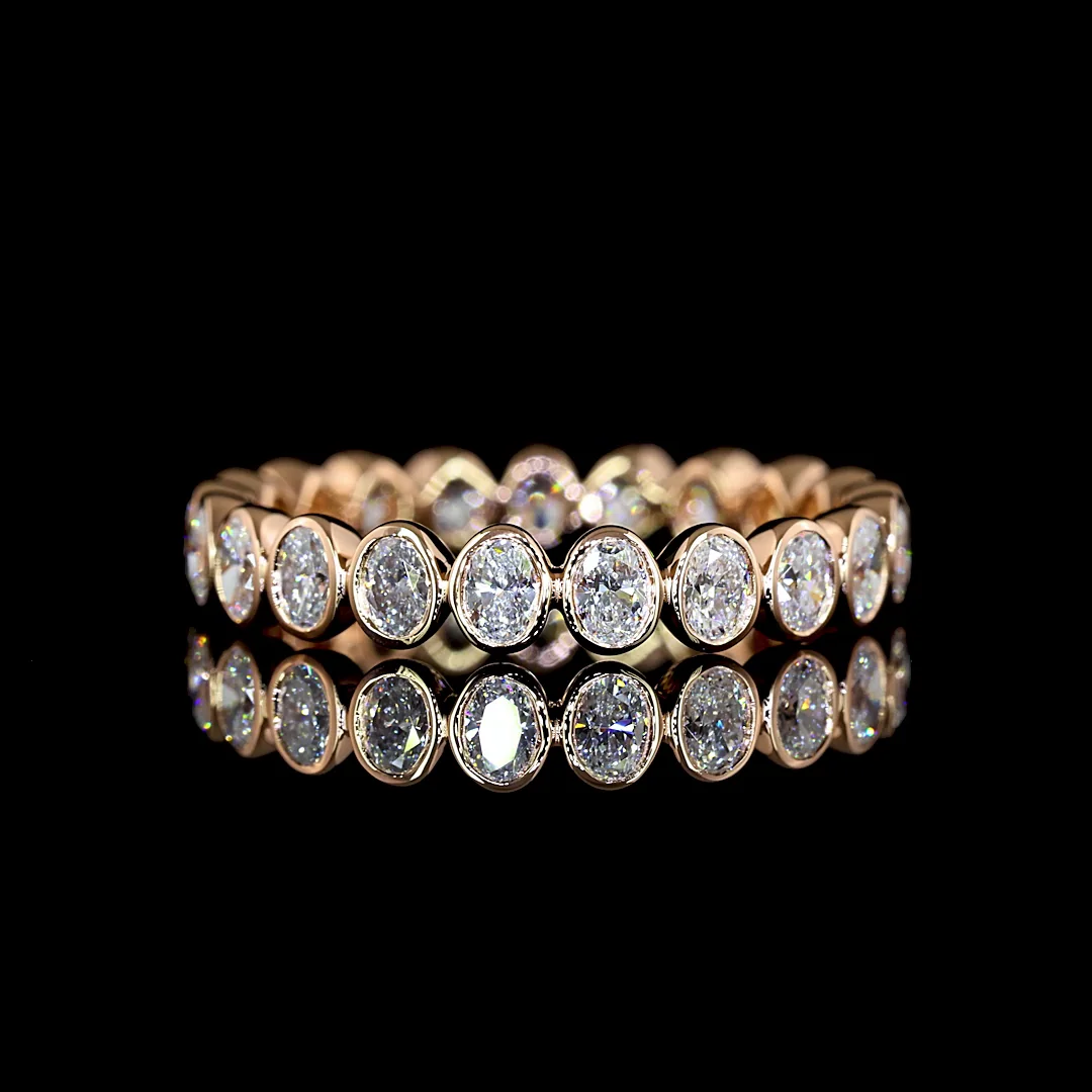 1.09 Cts 14k Rose Gold Oval Shape Eternity Band Eternity Band - Video