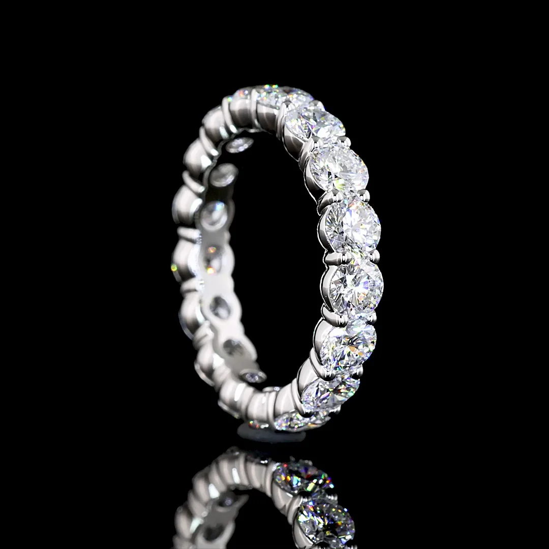 2.38 Cts Platinum Round Shape Eternity Band Eternity Band - Image 2
