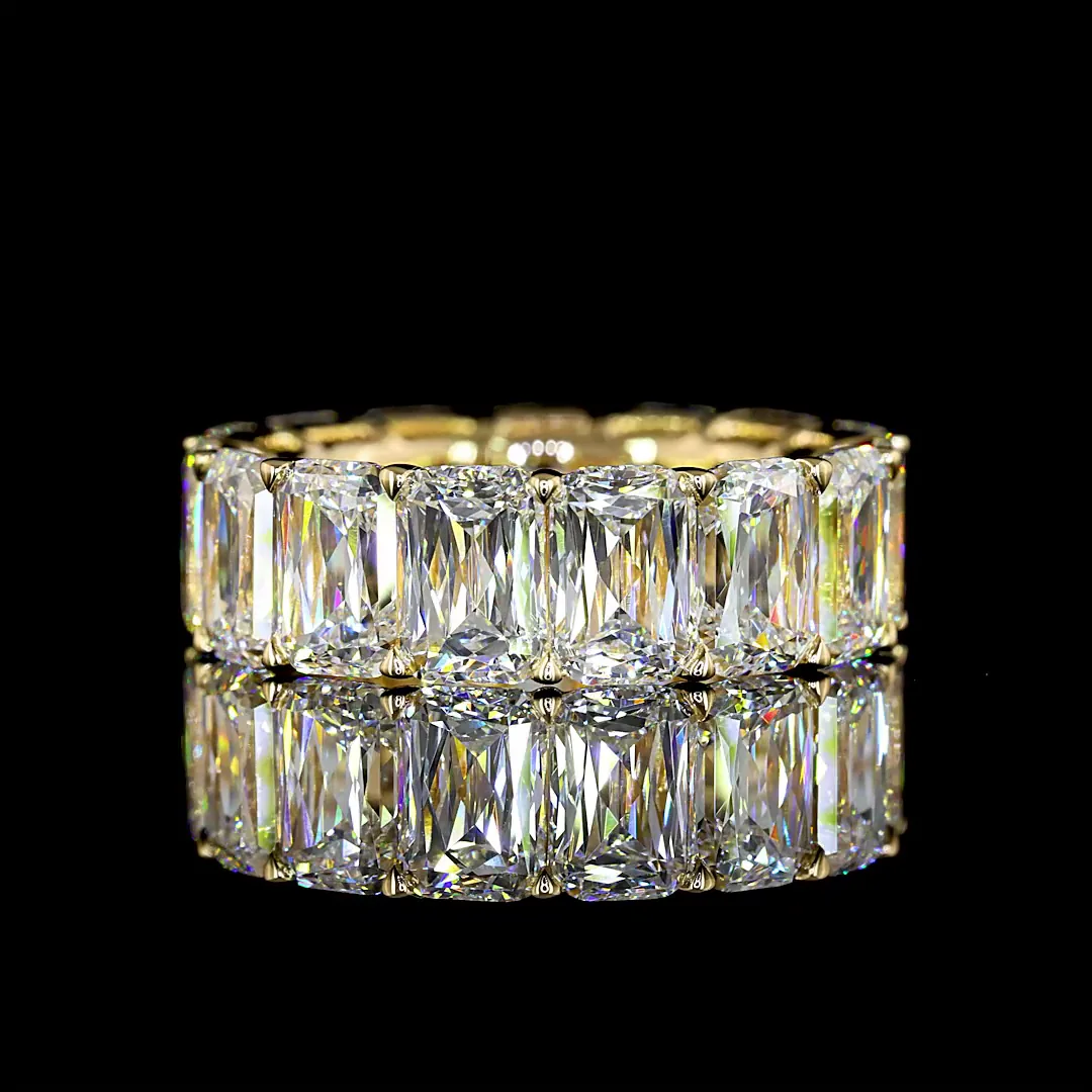 9.87 Cts 18k Yellow Gold Radiant Modified Shape Eternity Band Eternity Band - Video