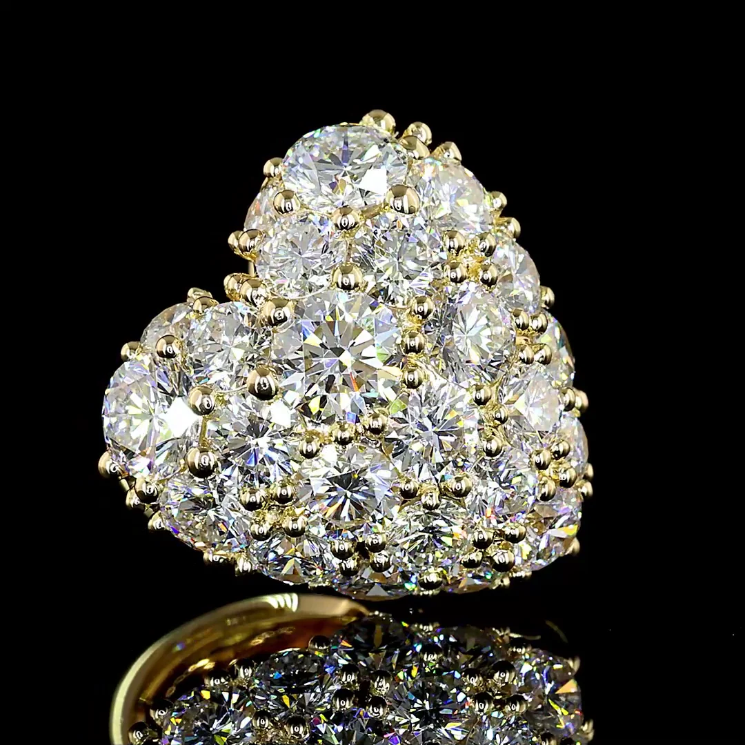 3.35 Cts 14k Yellow Gold Round Shape Special Earring - Image 3