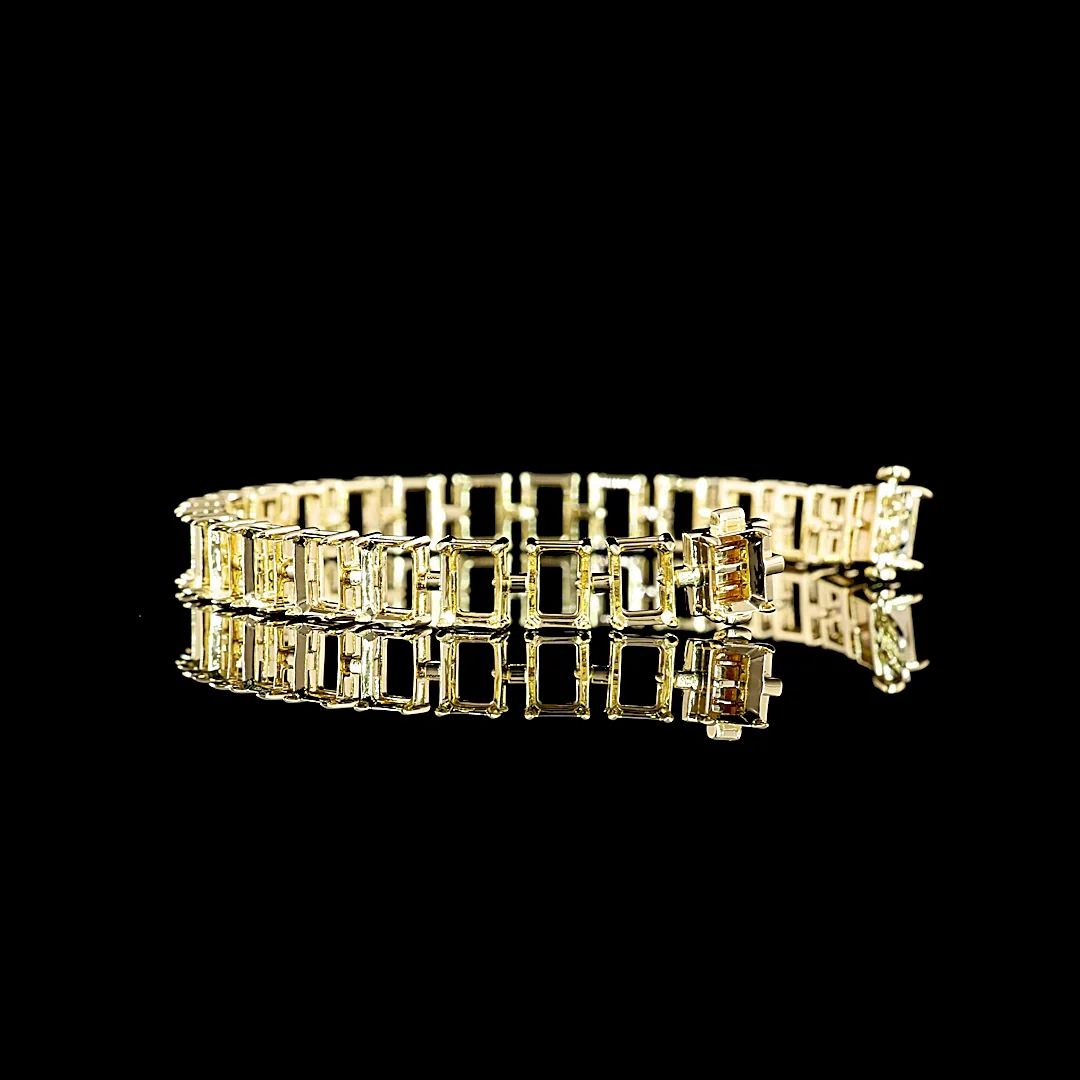 0 Cts 14k Yellow Gold Shape Tennis Bracelet - Image 2