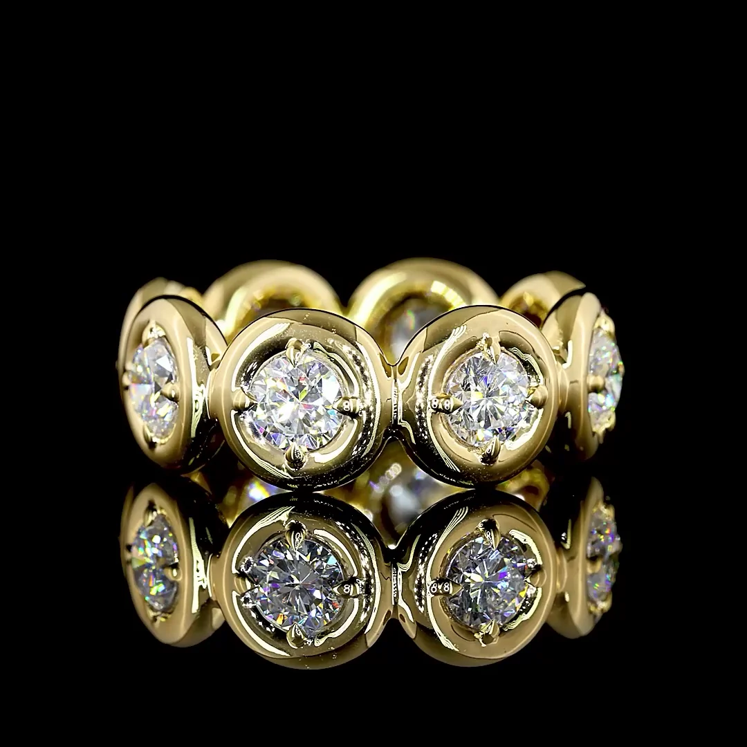 2.04 Cts 14k Yellow Gold Round Shape Eternity Band Eternity Band - Video