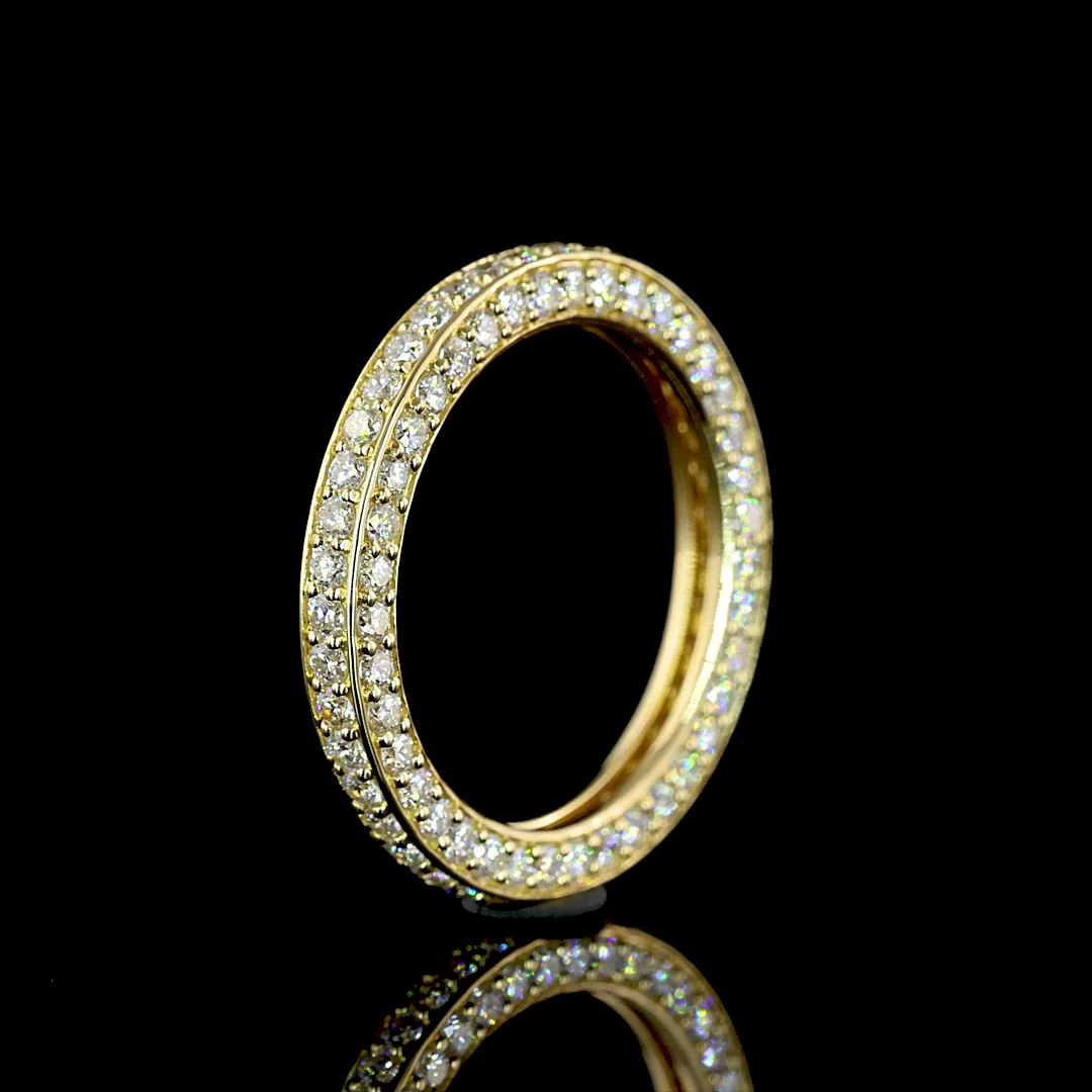 1.29 Cts 14k Yellow Gold Round Shape Special Eternity Band - Image 4