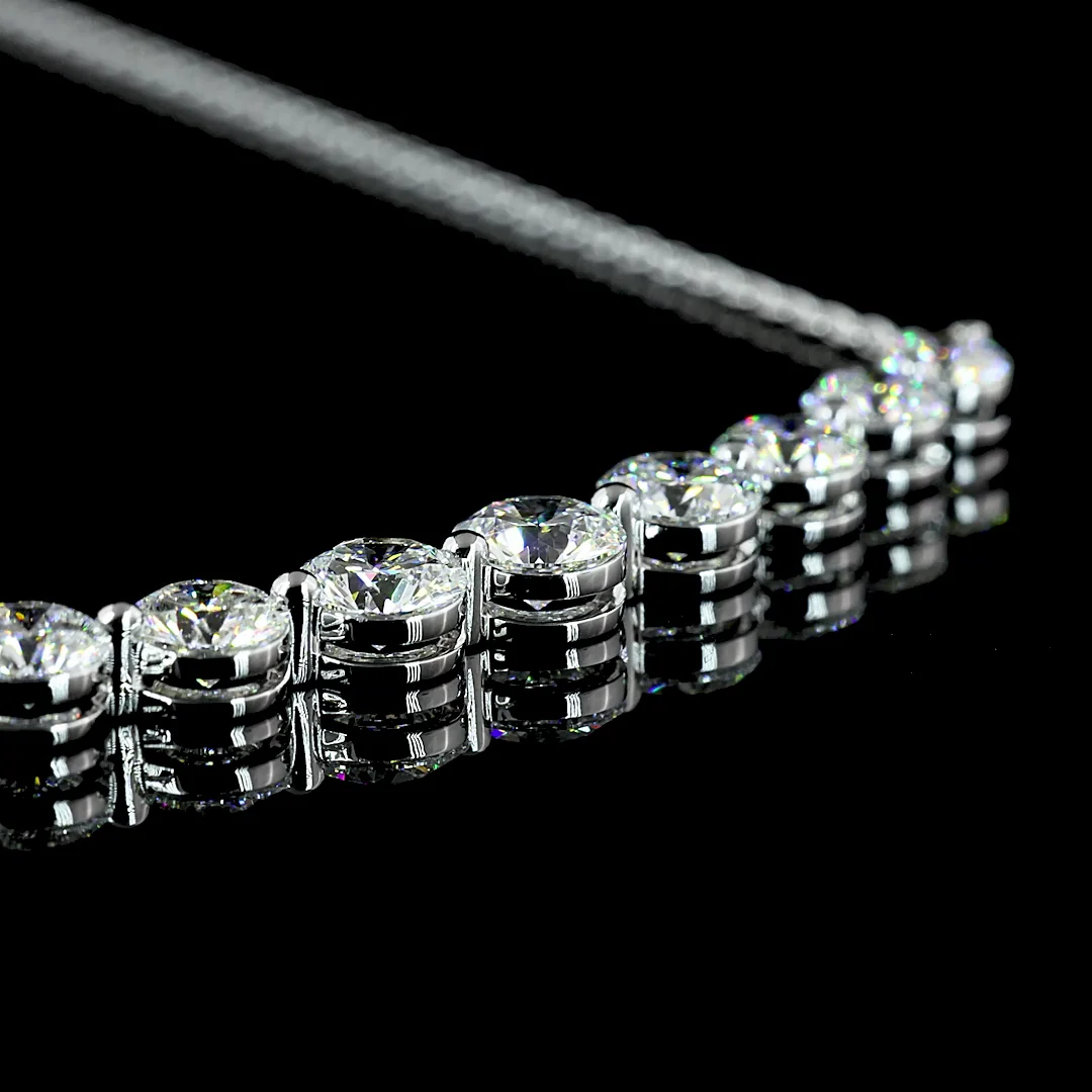 2.01 Cts 14k White Gold Round Shape Riviera Pendant - Image 2