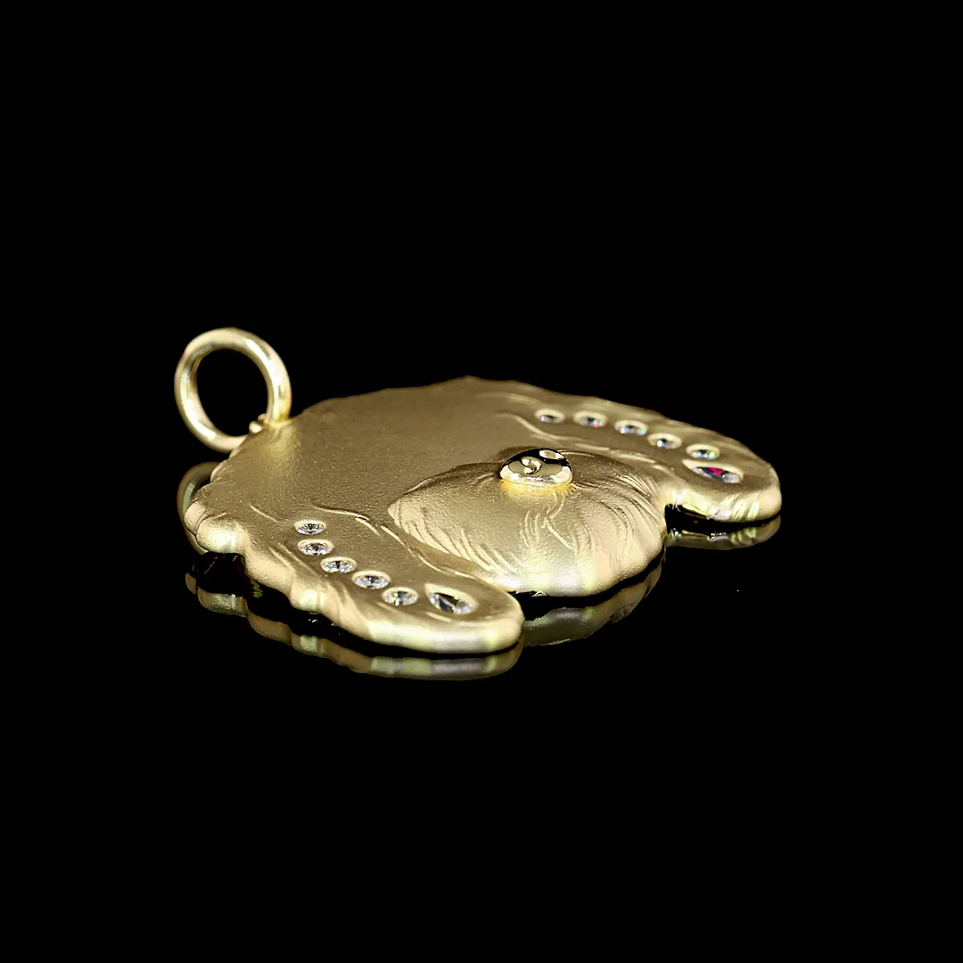 0.16 Cts 14k Yellow Gold Pear Shape Symbol Pendant - Image 3