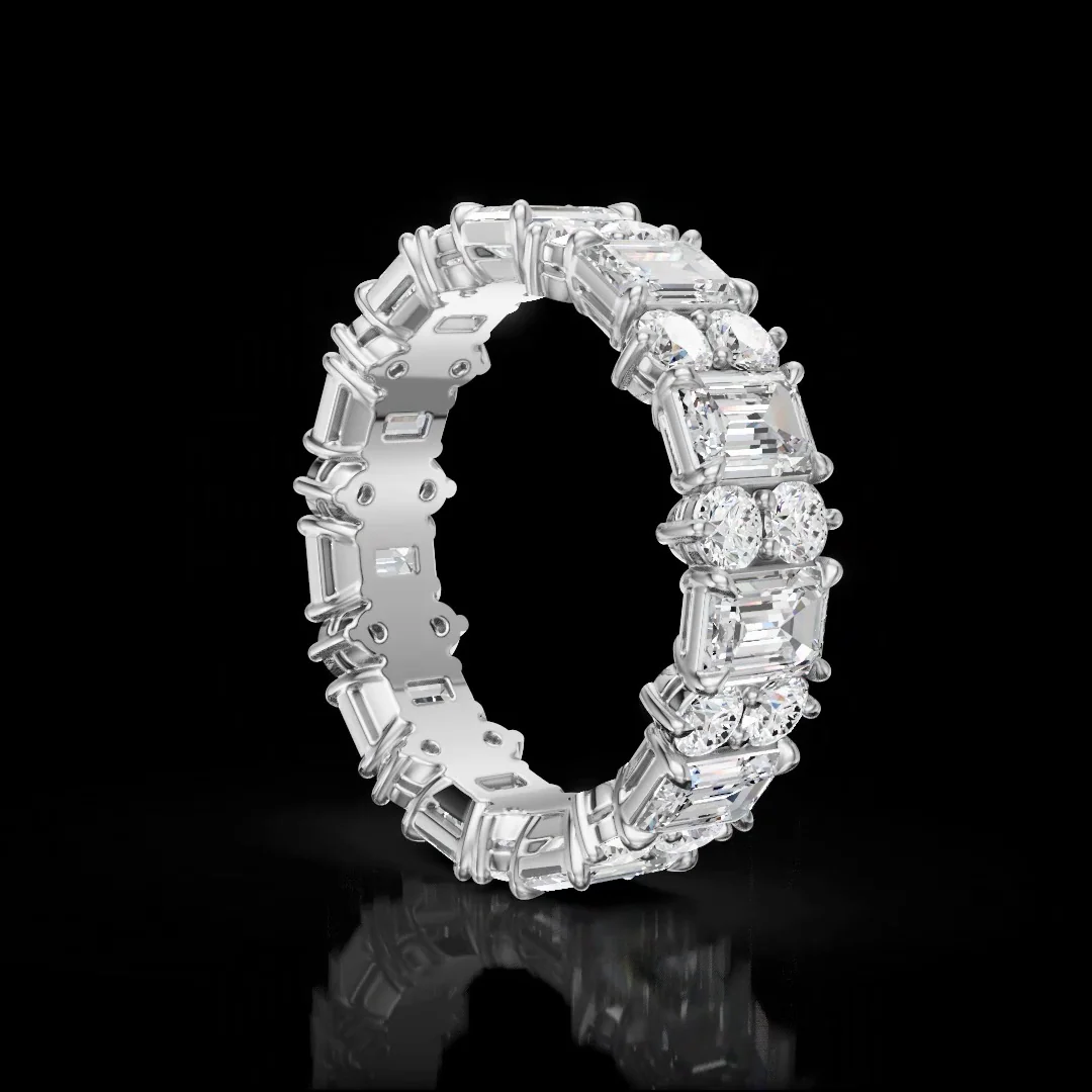 5.33 Cts 14k White Gold Mix Shape Eternity Band Eternity Band - Image 2