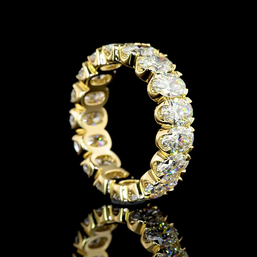 5.35 Cts 14k Yellow Gold Oval Shape Eternity Band Eternity Band - Image 2