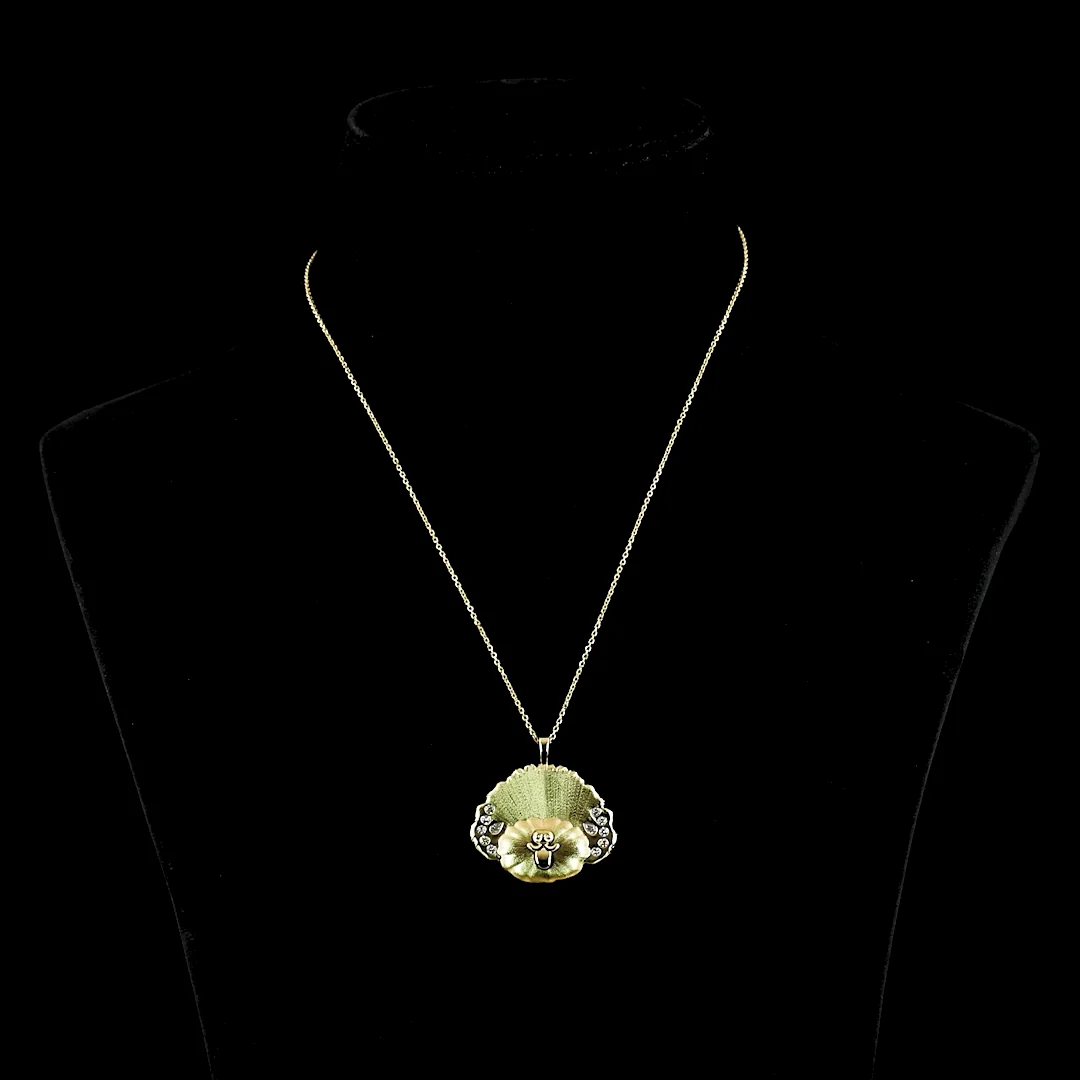 0.38 Cts 14k Yellow Gold Pear Shape Symbol Pendant - Video