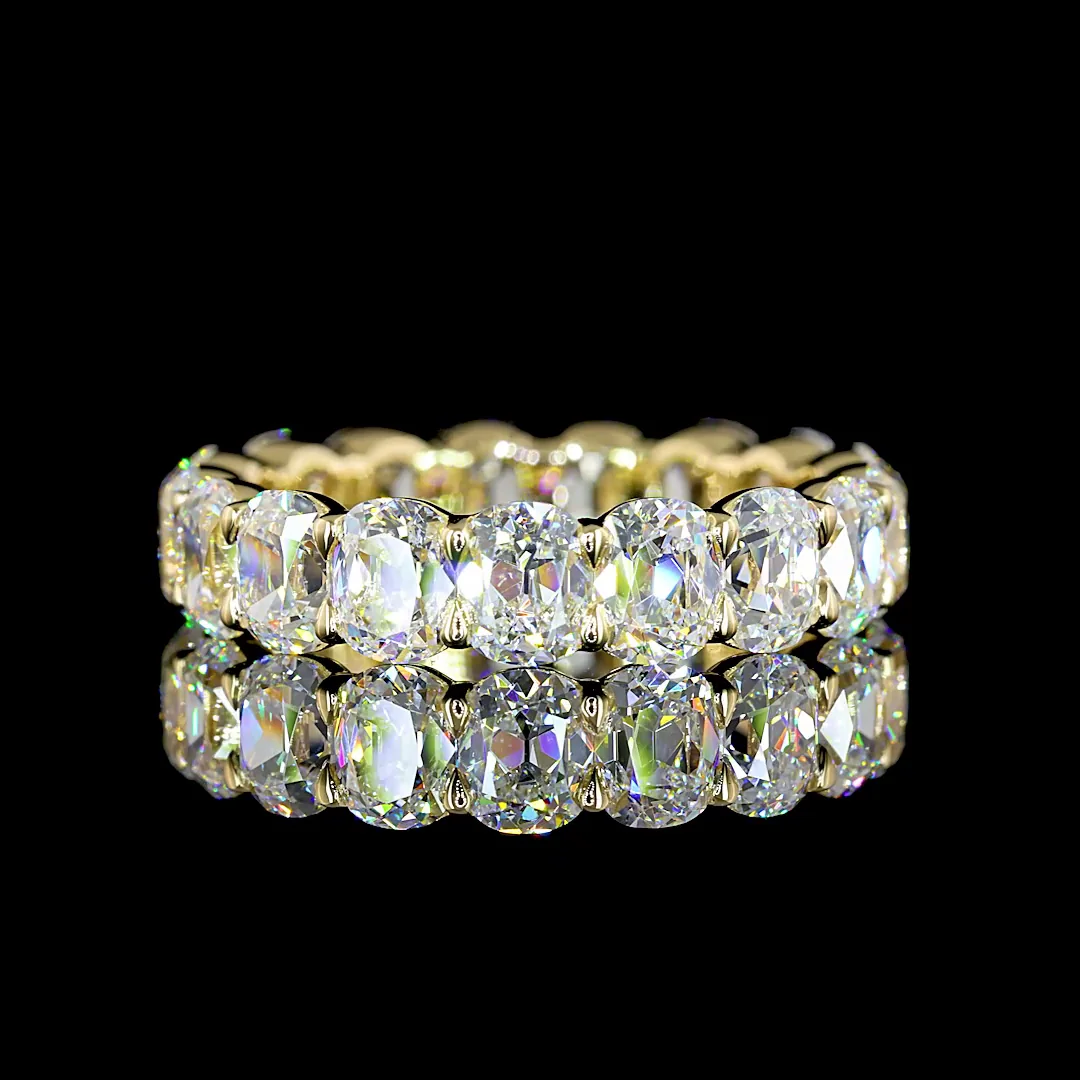 5.82 Cts 14k Yellow Gold Antique Cushion Shape Eternity Band Eternity Band - Video