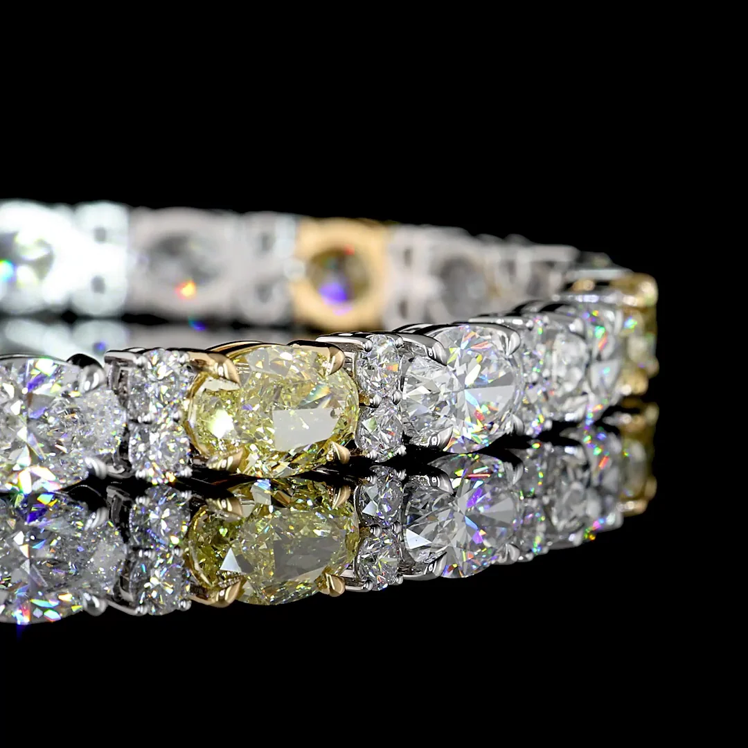 23.17 Cts 14k White Gold Oval Shape Special Bracelet - Image 4