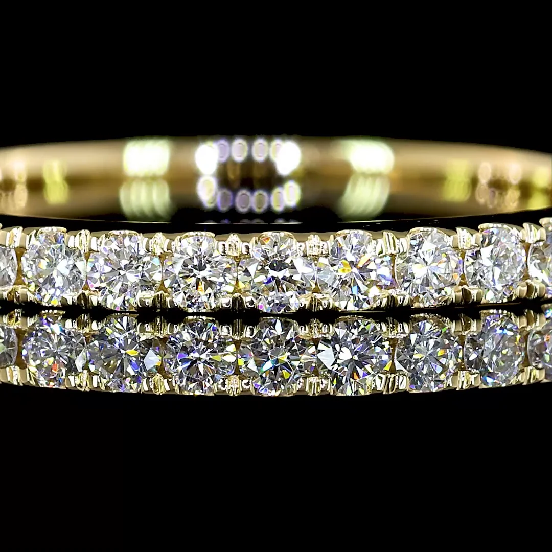 0.26 Cts 14k Yellow Gold Round Shape Half Eternity Eternity Band - Image 3