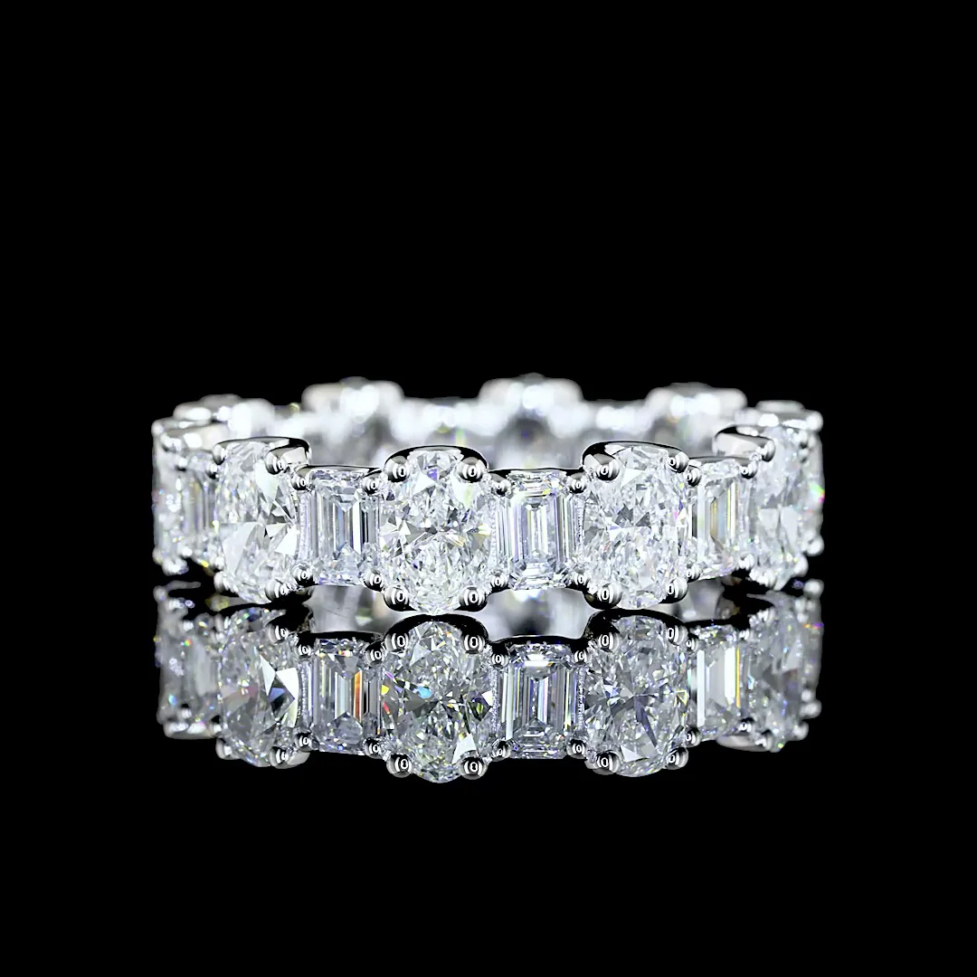 3.36 Cts 14k White Gold Mix Shape Eternity Band Eternity Band - Video