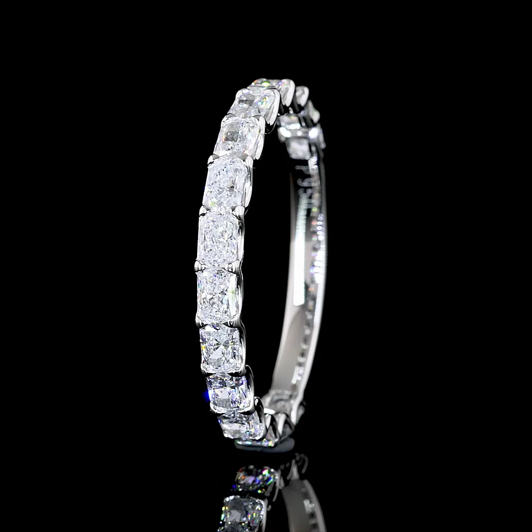 1.38 Cts Platinum Radiant Shape 3/4 Band Eternity Band - Image 2