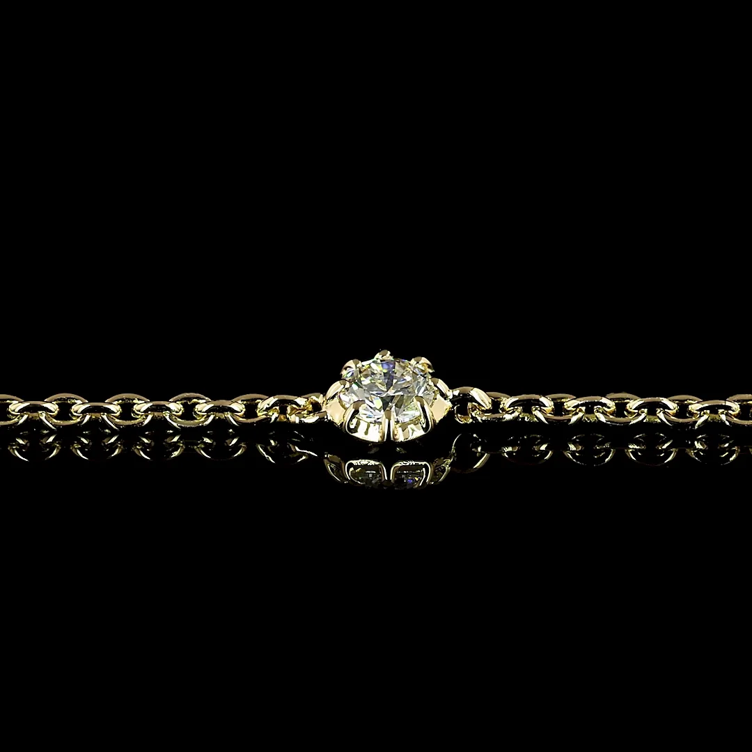 0.66 Cts 14k Yellow Gold Round Shape Station Bracelet - Image 2
