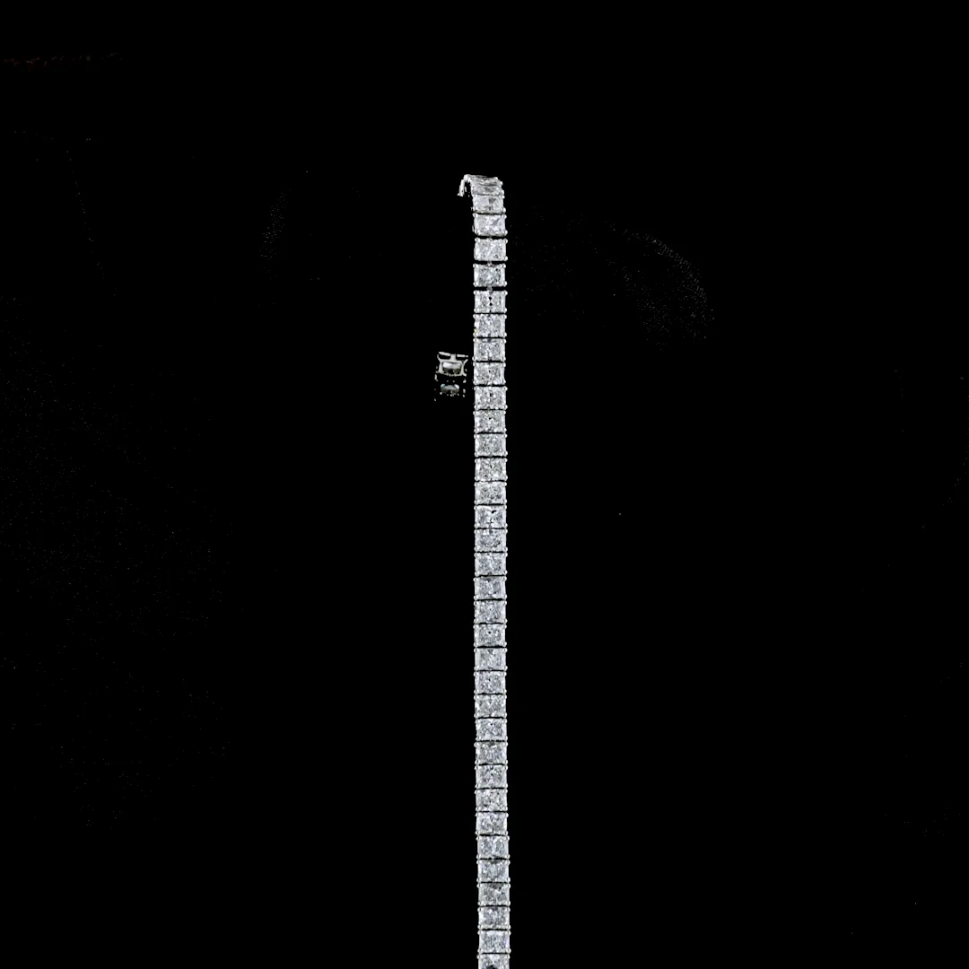 6.99 Cts Platinum Radiant Shape Tennis Bracelet - Image 3