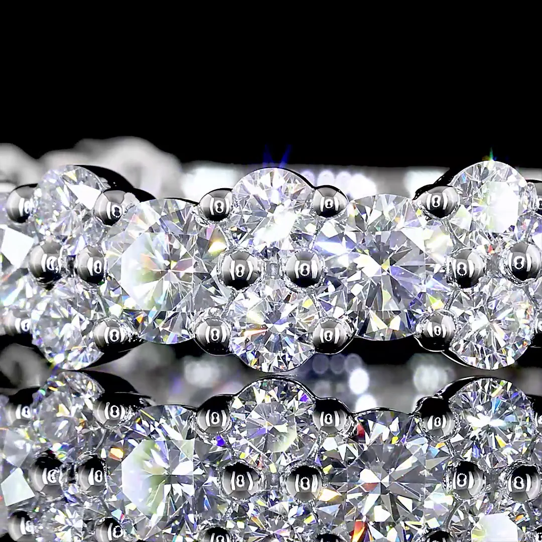 2.49 Cts Platinum Round Shape 3/4 Band Eternity Band - Image 3