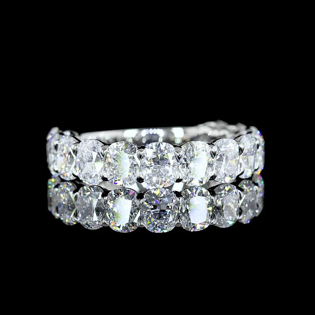 4.27 Cts Platinum Cushion Brilliant Shape 3/4 Band Eternity Band - Video