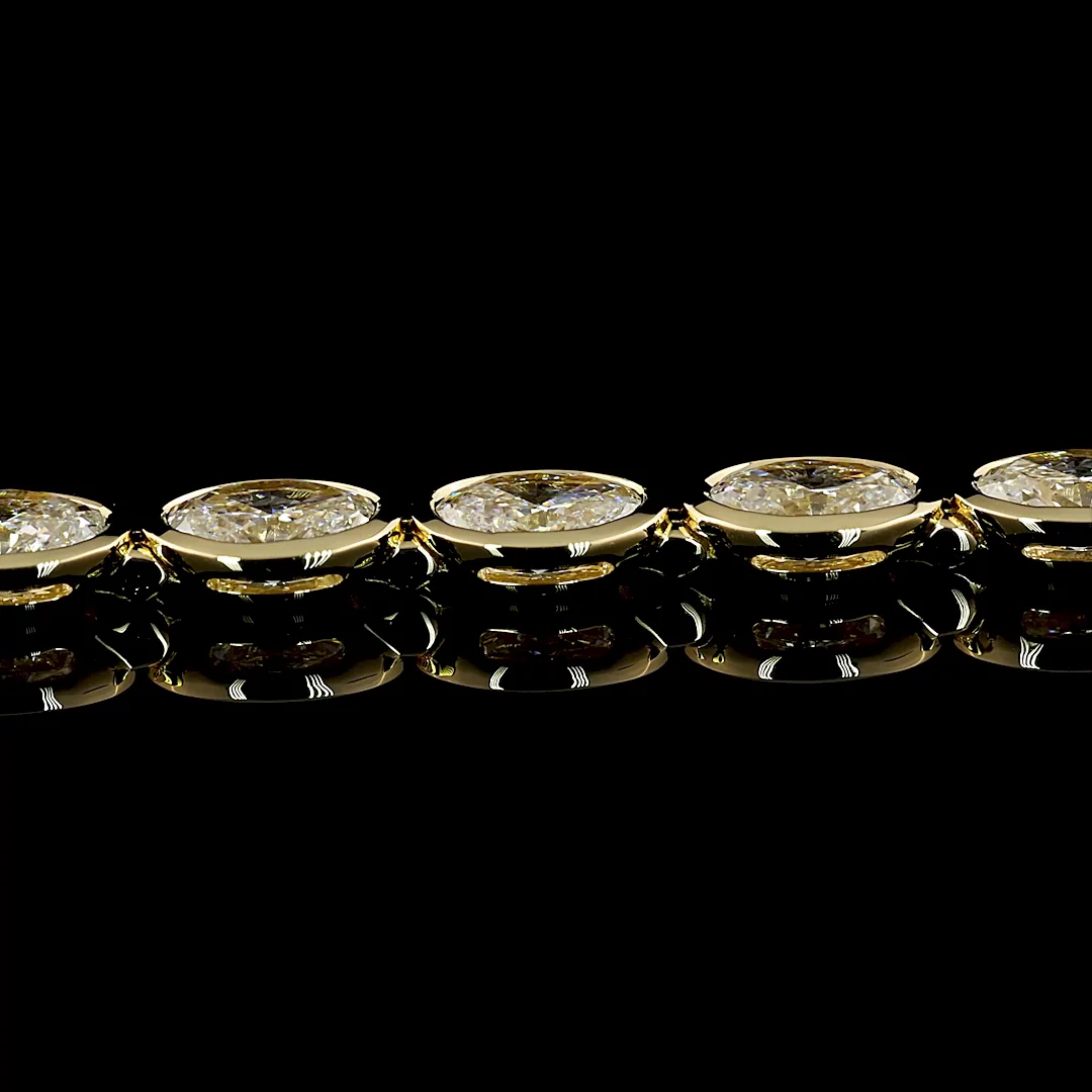 8.19 Cts 14k Yellow Gold Oval Shape Tennis Bracelet - Image 4