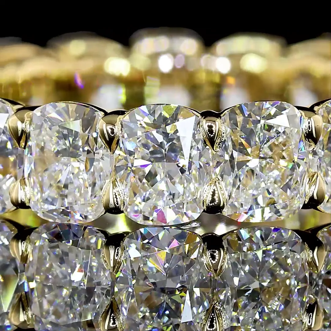 4.42 Cts 14k Yellow Gold Cushion Brilliant Shape Eternity Band Eternity Band - Image 3