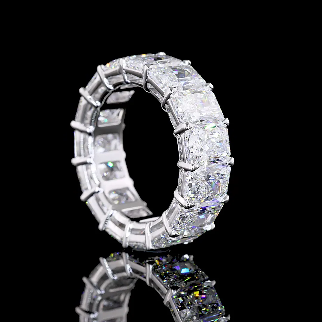 11.34 Cts 14k White Gold Radiant Shape Eternity Band Eternity Band - Image 2