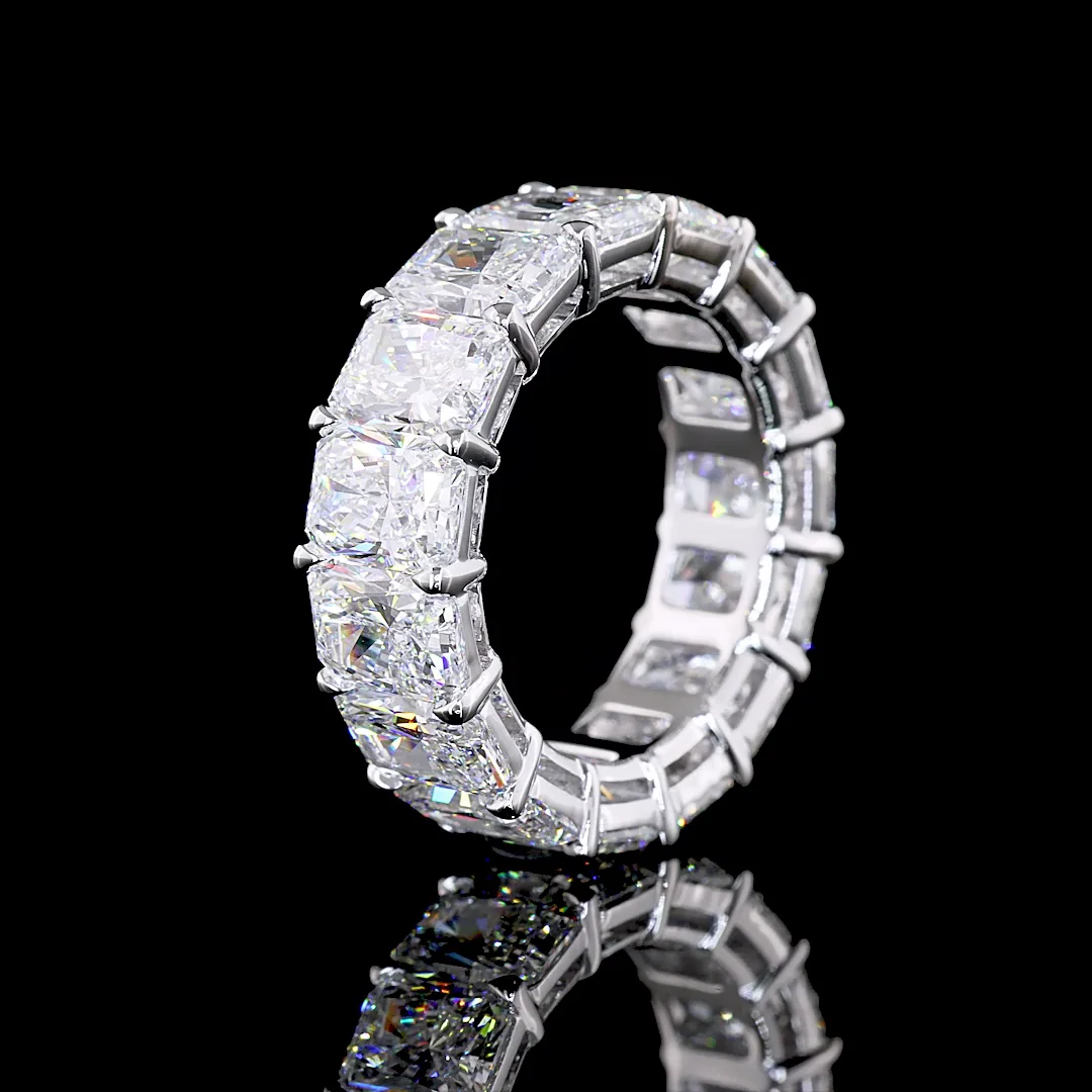 11.34 Cts 14k White Gold Radiant Shape Eternity Band Eternity Band - Image 4