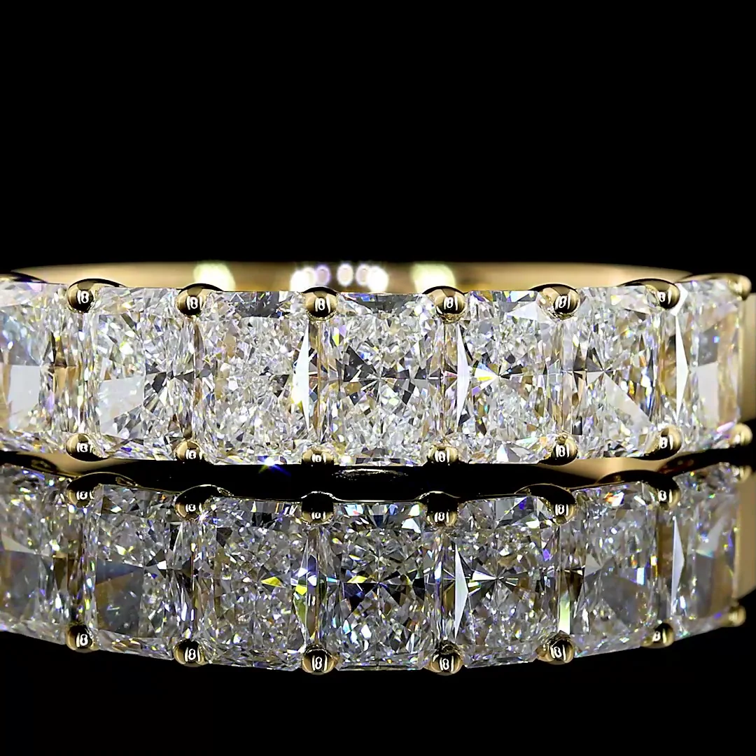 1.08 Cts 14k Yellow Gold Radiant Shape 7 Stones Eternity Band - Image 3