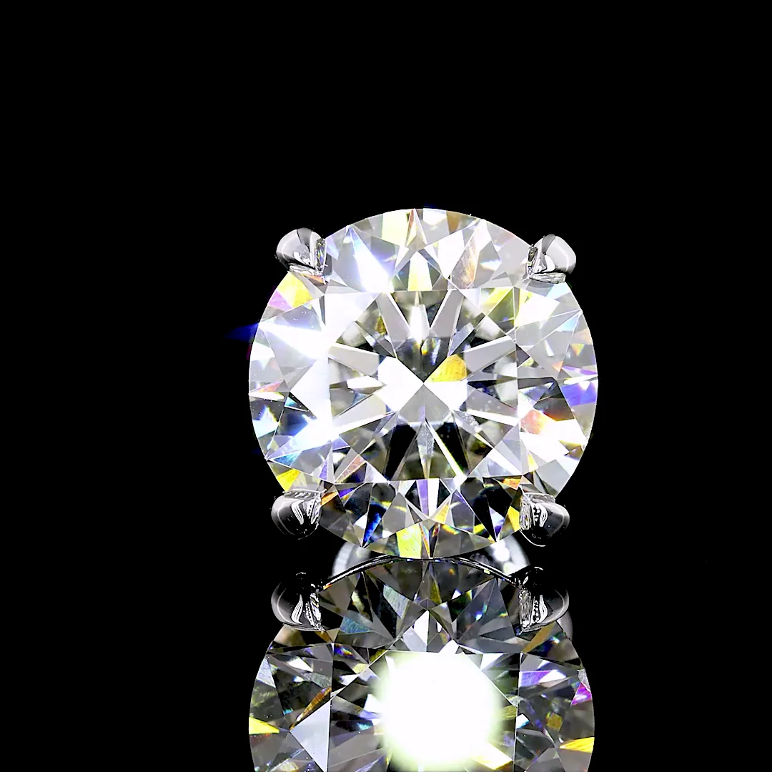 0.74 Cts 14k White Gold Round Shape Studs Earring - Image 3