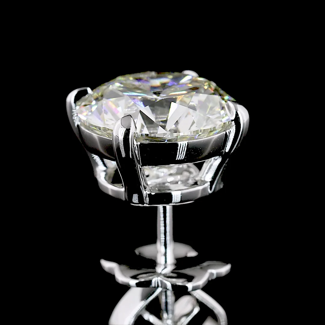 0.74 Cts 14k White Gold Round Shape Studs Earring - Image 4