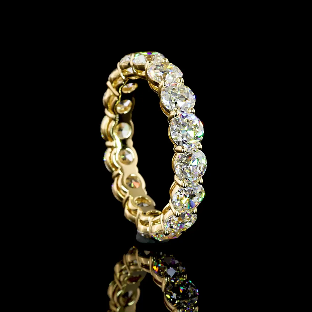 4.31 Cts 14k Yellow Gold Old European Brilliant Shape Eternity Band Eternity Band - Image 2