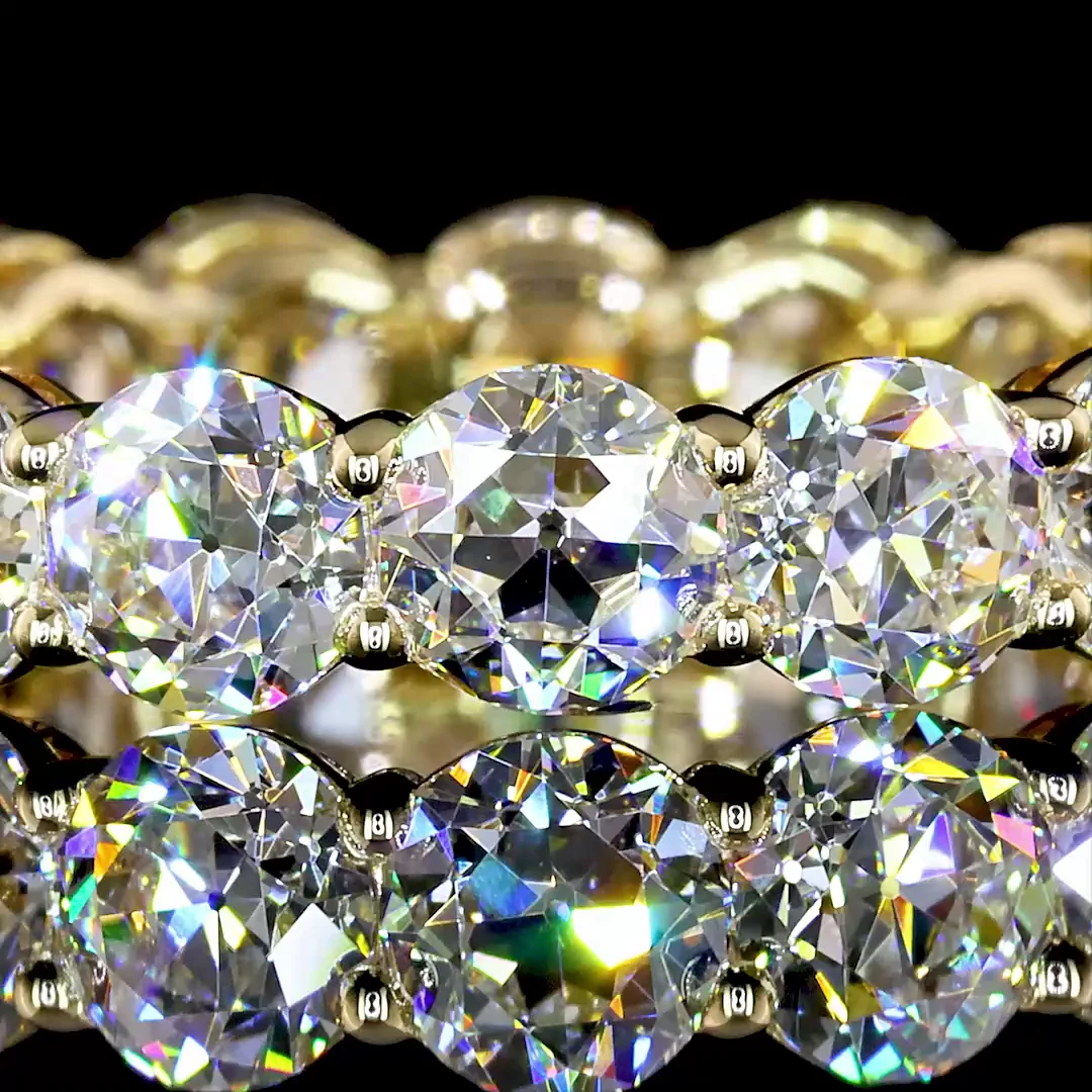 4.31 Cts 14k Yellow Gold Old European Brilliant Shape Eternity Band Eternity Band - Image 3