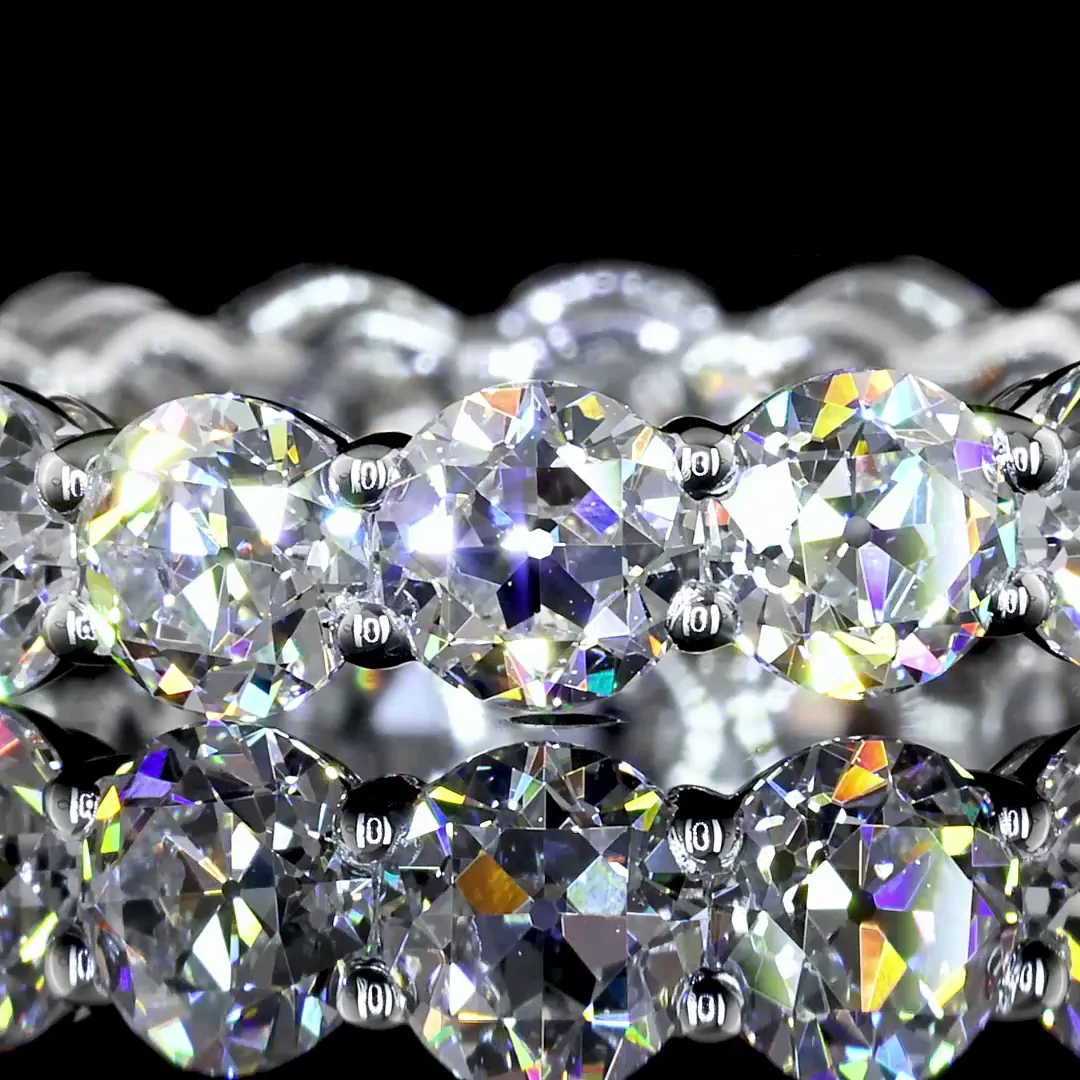 4.34 Cts 14k White Gold Old European Brilliant Shape Eternity Band Eternity Band - Image 2