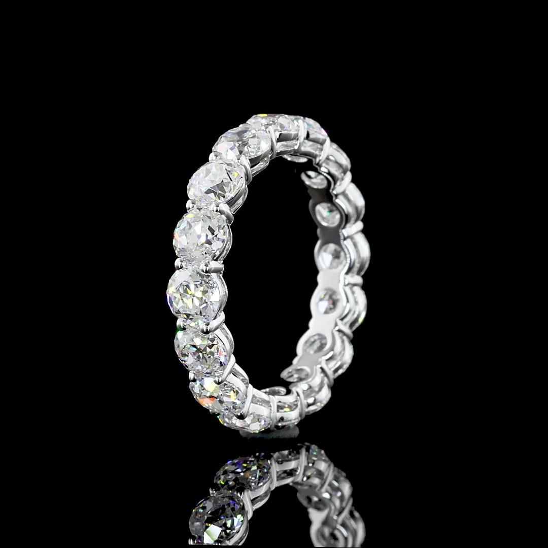 4.34 Cts 14k White Gold Old European Brilliant Shape Eternity Band Eternity Band - Image 4