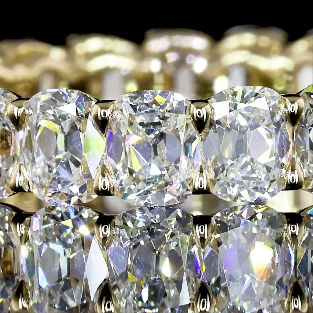 3.37 Cts 14k Yellow Gold Antique Cushion Shape Eternity Band Eternity Band - Image 2