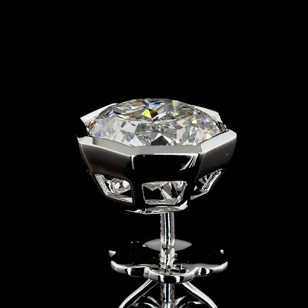 4.01 Cts 14k White Gold Octagon Nova Shape Martini Earring - Image 4