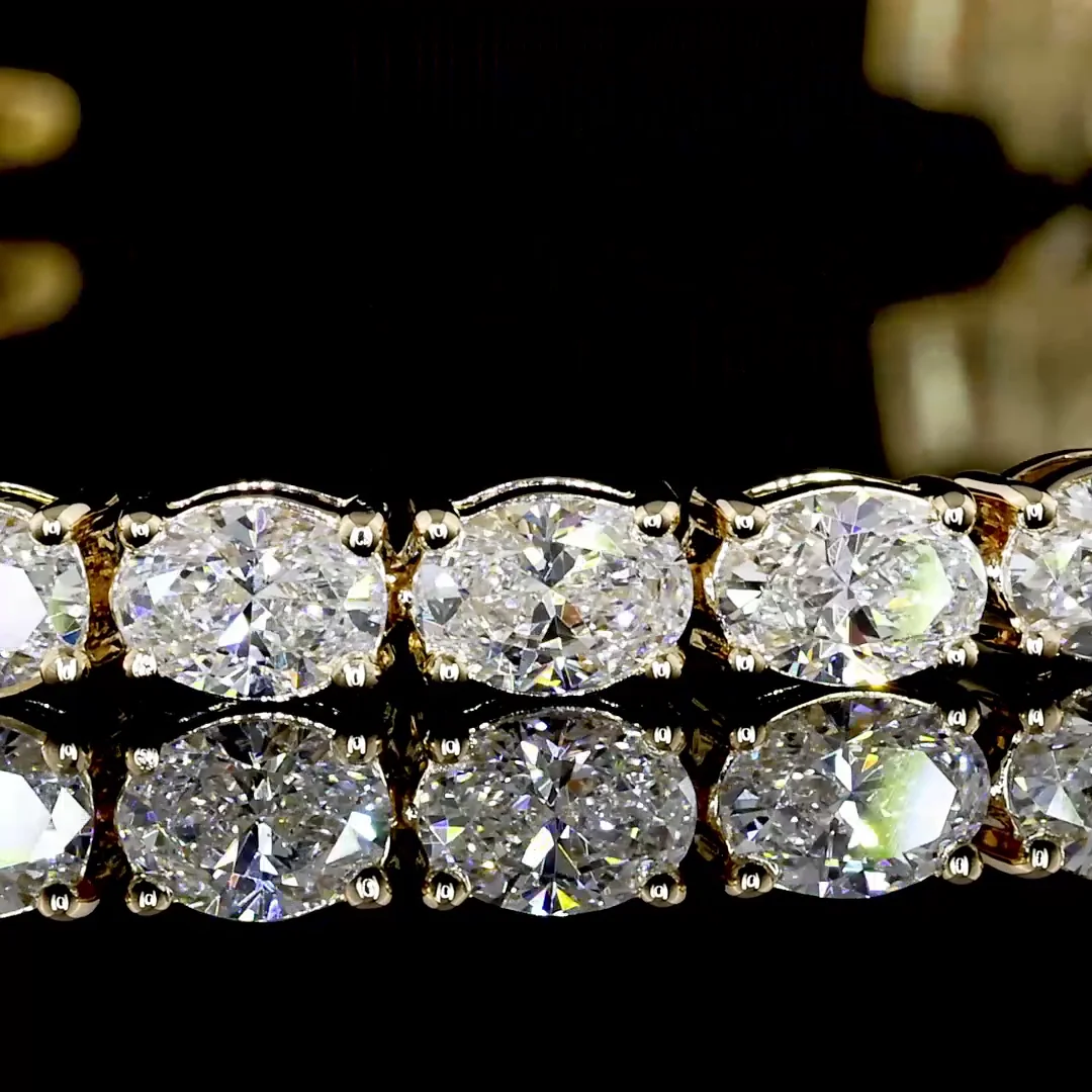 5.23 Cts 14k Yellow Gold Oval Shape Tennis Bracelet - Image 2