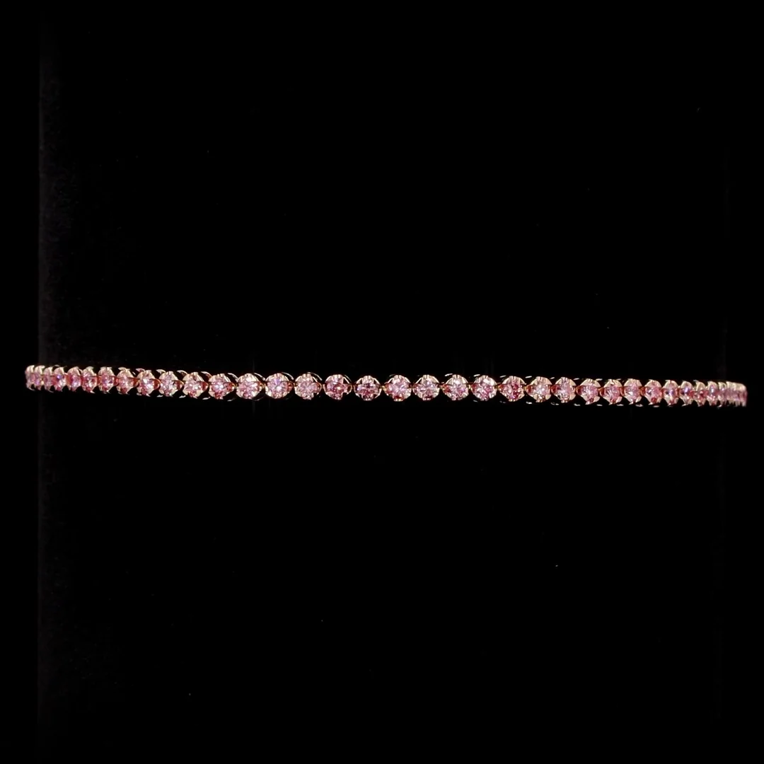 0.93 Cts 14k Yellow Gold Round Shape Tennis Bracelet - Image 2