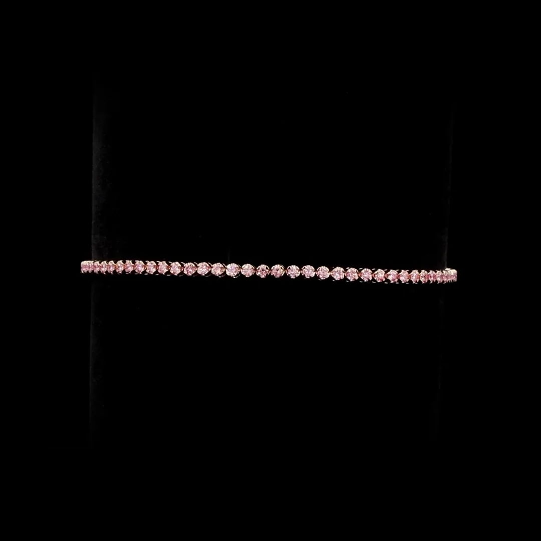 0.93 Cts 14k Yellow Gold Round Shape Tennis Bracelet - Video