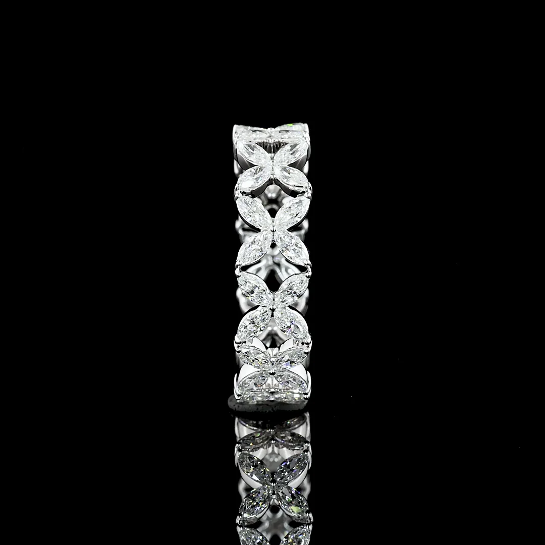1.4 Cts 18k White Gold Marquise Shape Eternity Band Eternity Band - Image 3